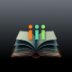 Logo for Integrity Isn't Insanity Books, which is three colorful lowercase i's floating over a thick open hardcover book
